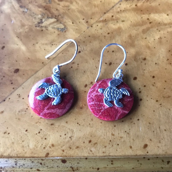 Red Coral Sterling Silver Earrings - Picture 1 of 7